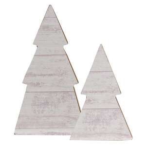 White Shiplap Christmas Tree Sitters, 2/Set 35068;