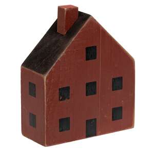 Primitive Burgundy Wood House Block