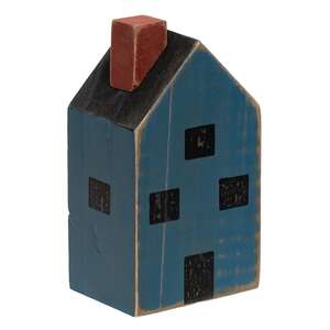 Primitive Blue Wood House Block
