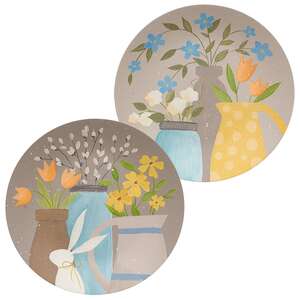 Spring Flowers In Jars Plate - 2 Asstd.