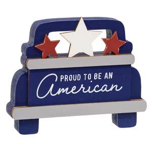 Proud To Be An Americana Chunky Blue Pickup Truck Sitter