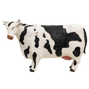 Distressed Carved Look Primitive Resin Cow