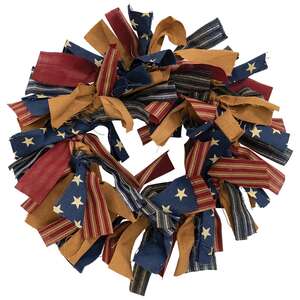 Primitive Americana Rag Wreath