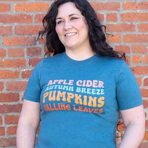 Apple Cider Autumn Breeze T-Shirt - Heather Deep Teal L167;
