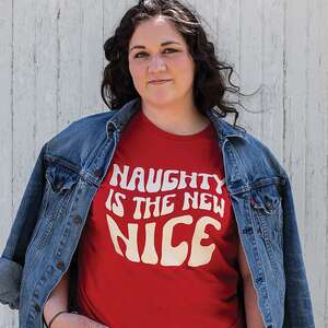 Naughty Is the New Nice T-Shirt - Cherry Red L176XXL;