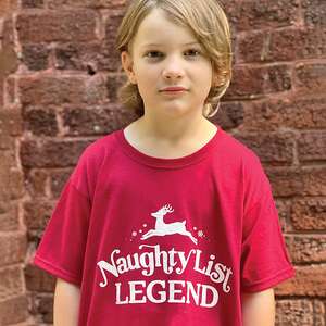 Naughty List Legend Youth T-Shirt - Cardinal Red L179Y;