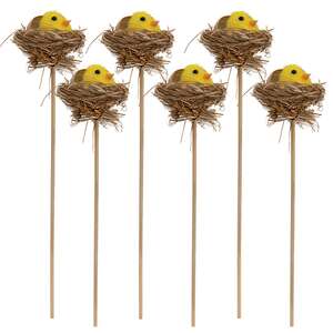 Hatching Chick in Nest Picks, 6/Set SHN5482;
