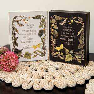 Take Time Everyday Vine & Moth Box Sign, 2 Asstd. 38227;