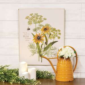 Find Me Where the Wild Flowers Grow Wooden Bees & Flowers Sign 38229;