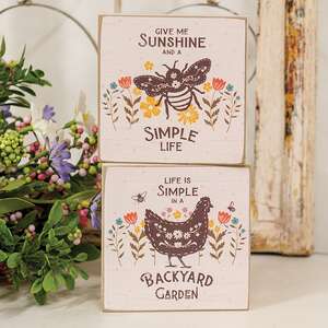 Backyard Garden Floral Square Block, 2 Asstd. 38244;