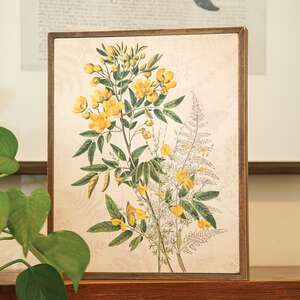 Yellow Anemone & Fern Botanical Box Sign 38258;