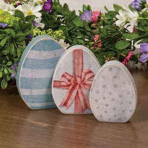 Wooden Easter Gift Egg Sitters - 3/Set 38265;