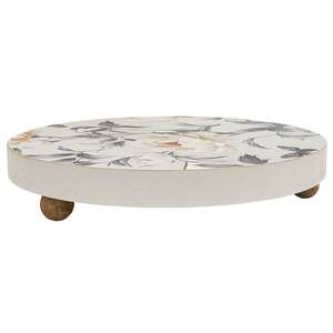 Vintage White Peony Round Riser 38273;