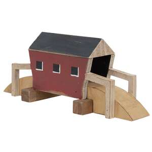 Primitive Wood Covered Bridge Sitter 38297;