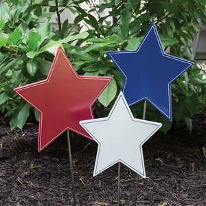Americana Star Wooden Accent/Planter Stakes - 3/Set 38381;