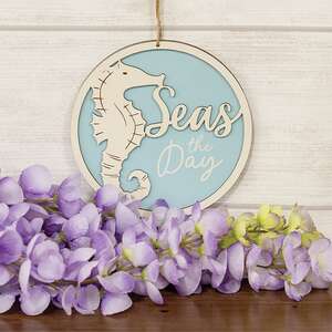 Seas the Day Seahorse Round Hanger 38390;
