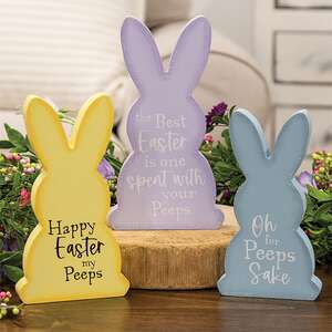 For Peeps Sake Chunky Bunny Sitters, 3/Set;