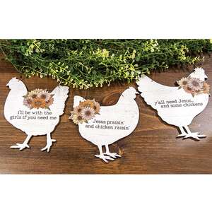 Jesus Praisin Floral Chicken Hanger - 3 Asstd. 38446;