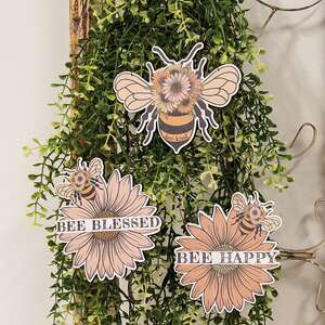 Blessed Bee Flower Ornaments - 3/Set 38448;