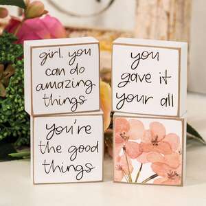 You're The Good Things Mini Square Blocks - 4/Set 38468;