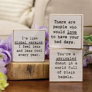 Love Your Bad Days Mini Square Block, 3 Asstd.;