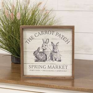 The Carrot Patch Spring Market Slat Look Framed Sign 38519;