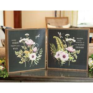 Dream & Wish Floral Box Sign, 2 Asstd.;