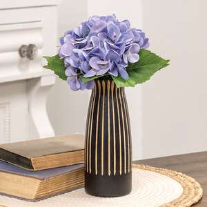 BoHo Etched Black Wooden Vase - 8" 60498;