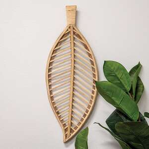 Natural Wood Laurel Leaf Wall Hanger, 20.5" 60508;