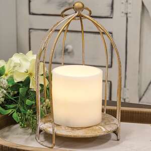 Distressed Golden Birdcage Lantern 70174;