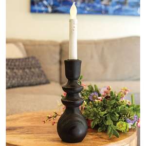 Black Wooden Deco Bottle Taper Holder 70192;