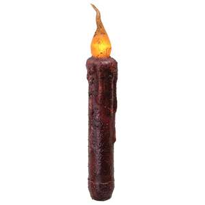 Twisted Flame Timer Taper - Burgundy 6" ;