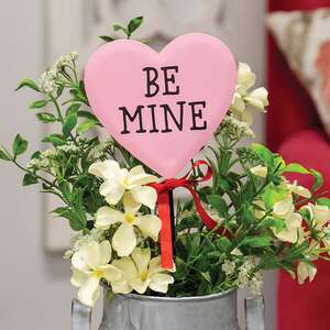 Metal Be Mine Conversation Heart Plant Stake 91171;