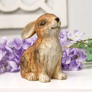 Carved Look Resin Bunny Sitter, 7"H ADC5498;