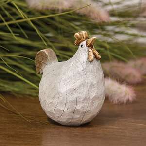 Carved Look Resin Looking Up Chicken Sitter ADC5500;