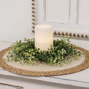 Cream Tipped Baby's Grass Candle Ring, 3" ;