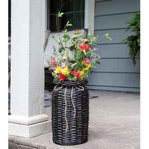 Black Willow Milk Can Basket HAC2453;