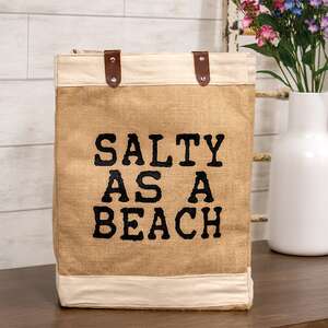 Salty As A Beach Jute Tote LT10;