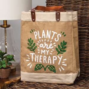 Plants Are My Therapy Jute Tote LT11;