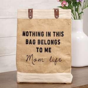 Mom Life Jute Tote LT16;