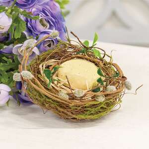New Growth Mossy Bird Nest w/Egg SA112510;