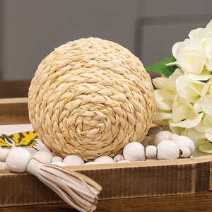Natural Woven Seagrass Decorative Ball, 4" SA112520;