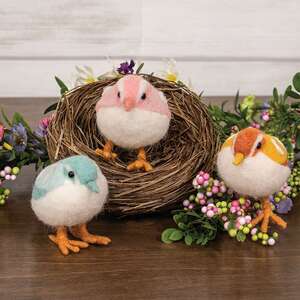 Felt Standing Spring Bird - 3 Asstd.;