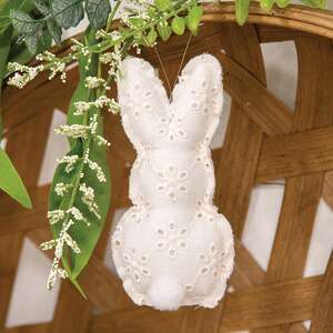 Eyelet Bunny Fabric Ornament SHNE4010;