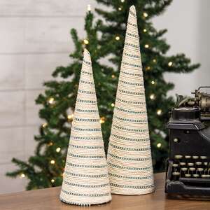 Diamond Wrapped Ivory Jute Cone Tree, 14" SR2319569;