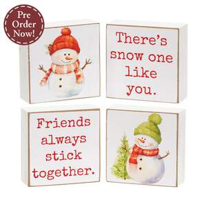 4 Set - Snow One Like You 2" Square Blocks