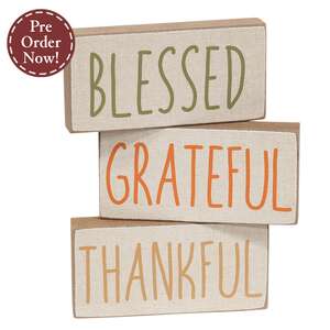 Fall Words Mini Block - 3 Asstd.
