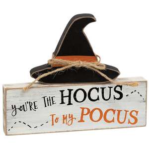 2 Set - Hocus Pocus Wooden Block & Witch Hat Sitters