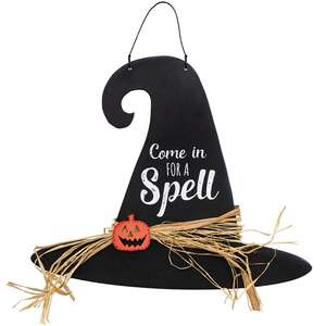 Come In For A Spell Wooden Witch Hat Hanger - 13"H