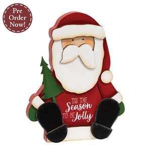 Tis the Season Chunky Santa Sitter - 8"H